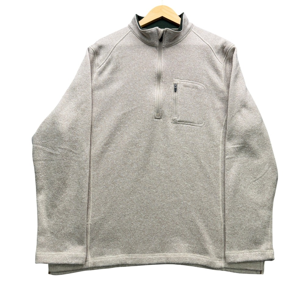 Woolrich Quarter Zip Pullover Mens XXL Beige Long Sleeve Outdoor Fleece